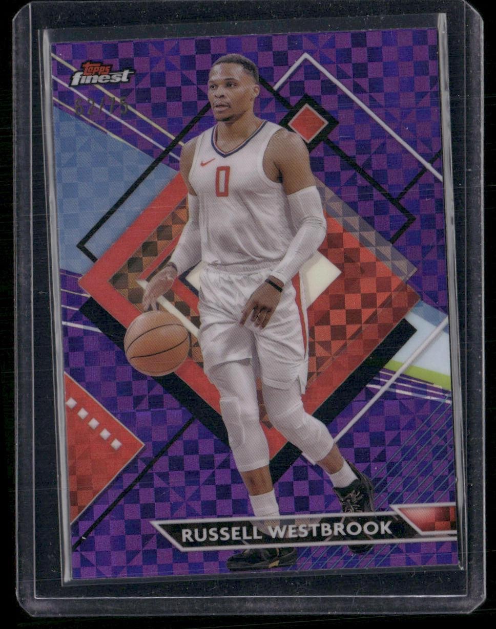 2023-24 Finest #224 Russell Westbrook Purple Checkerboard Refractors #/75