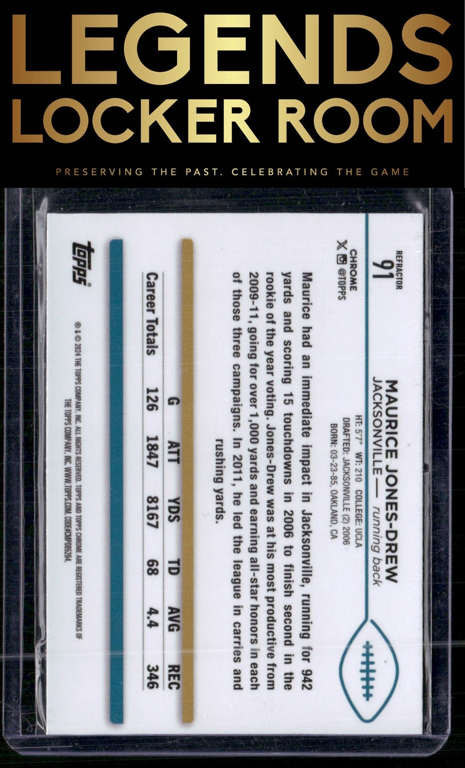 2024 Topps Chrome #91 Maurice Jones-Drew Refractor