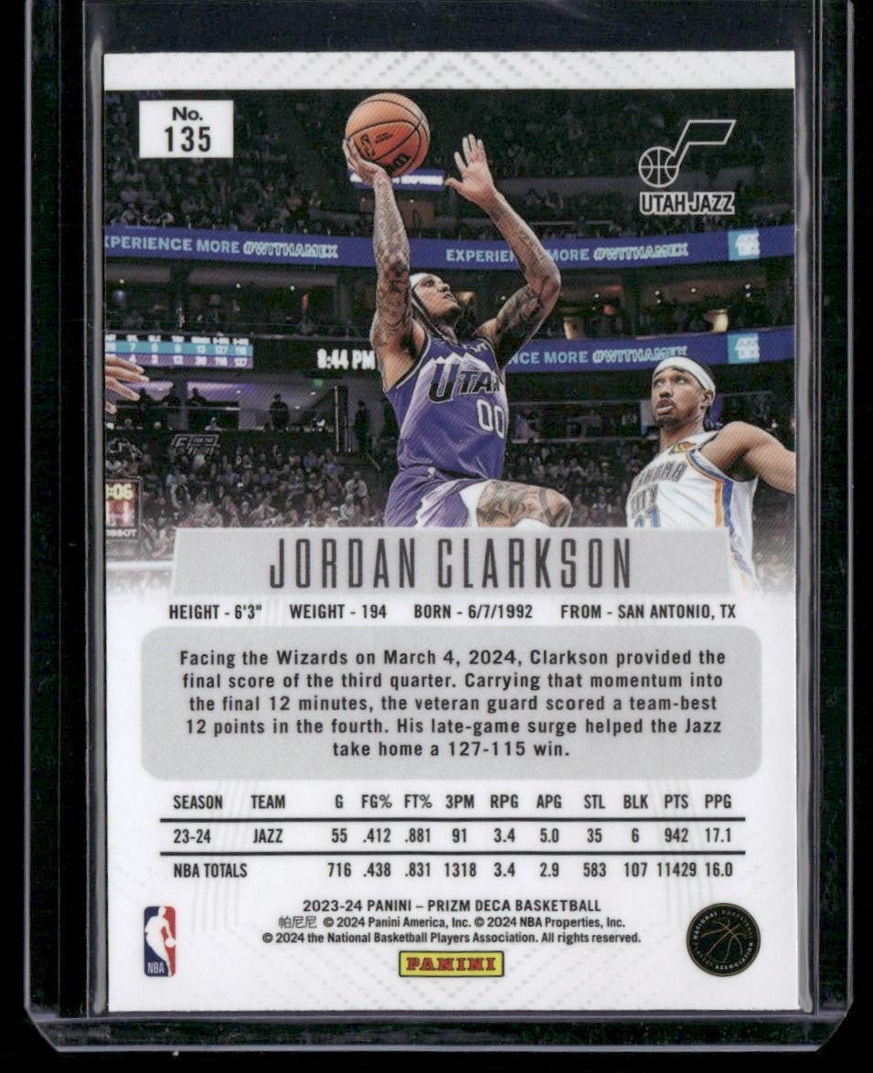 2023-24 Panini Prizm Deca #135 Jordan Clarkson