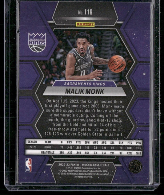 2022-23 Panini Mosaic #119 Malik Monk