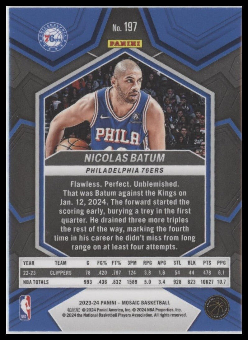 2023-24 Panini Mosaic #197 Nicolas Batum