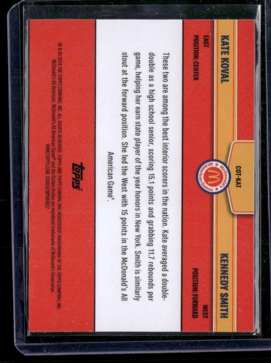 2024 Topps Chrome McDonald's All-American Kate Koval/Kennedy Smith Combo Talents