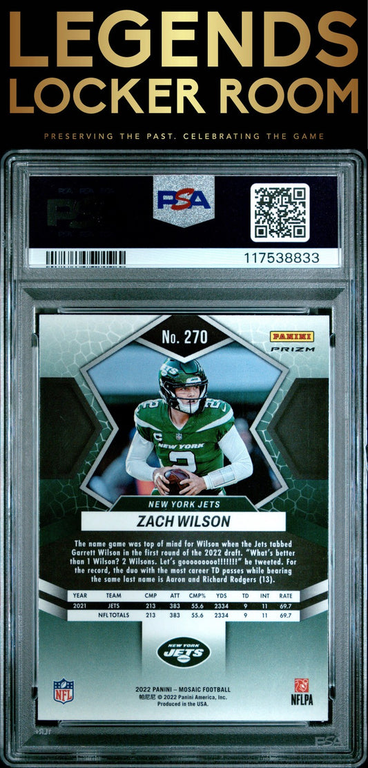 2022 Panini Mosaic #270 Zach Wilson Genesis PSA 10