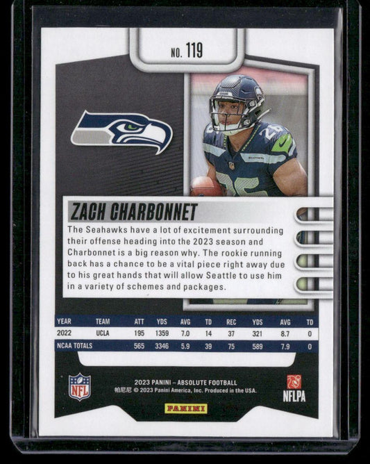 2023 Panini Absolute #119 Zach Charbonnet Retail