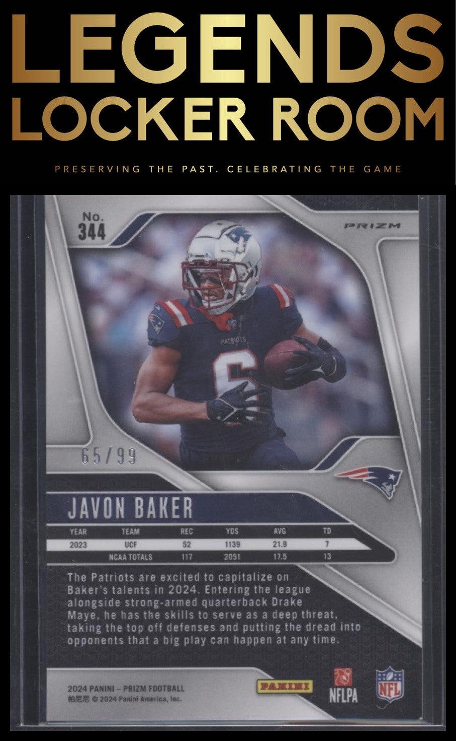 2024 Panini Prizm #344 Javon Baker Blue Ice #/99