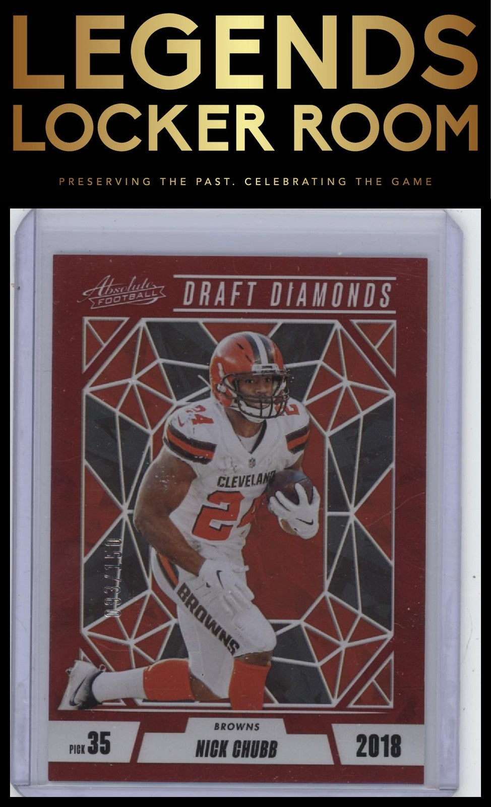 2024 Panini Absolute #DD-NCB Nick Chubb Draft Diamonds Red Spectrum #/150