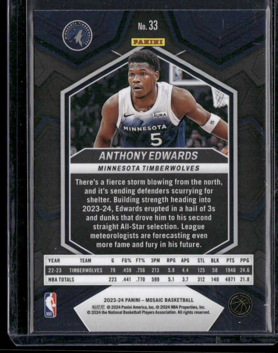 2023-24 Panini Mosaic #33 Anthony Edwards