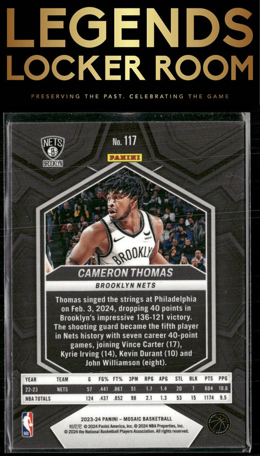 2023-24 Panini Mosaic #117 Cameron Thomas