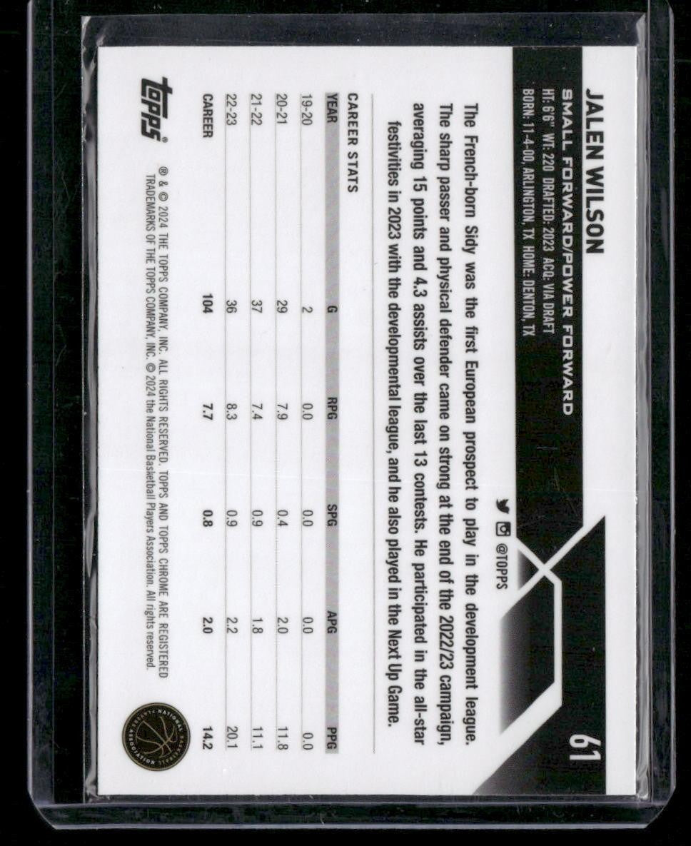 2023-24 Topps Chrome #61 Jalen Wilson