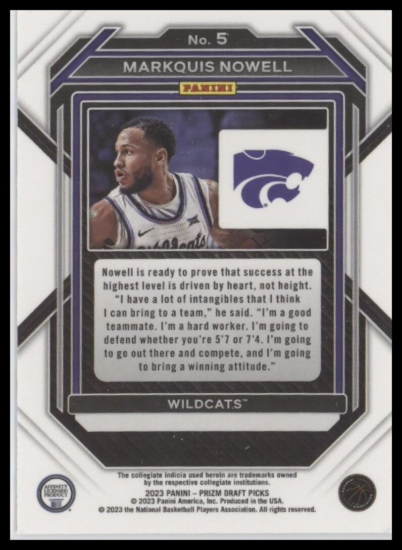 2023 Panini Prizm Draft Picks #5 Markquis Nowell
