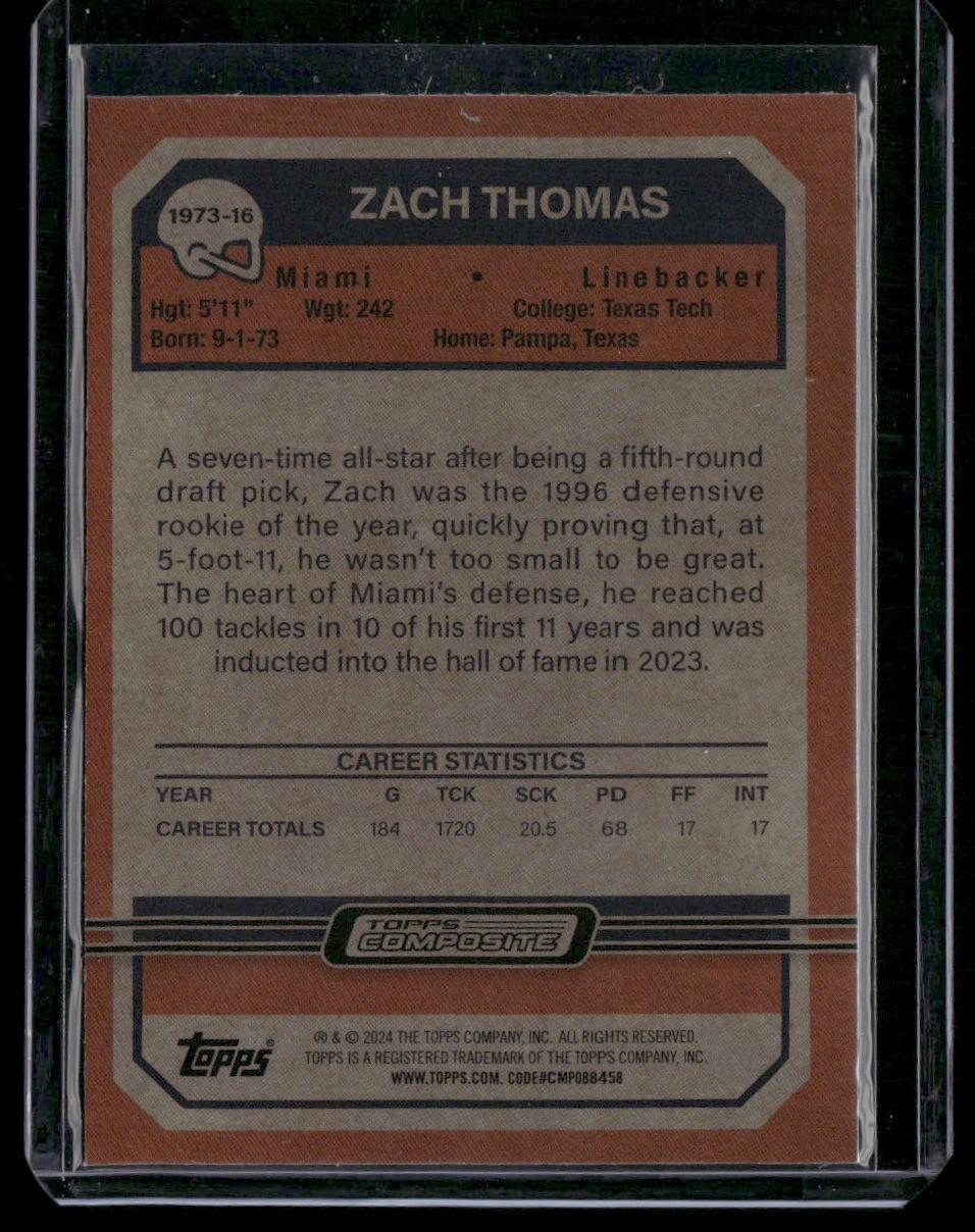 2023 Topps Composite #1973-16 Zach Thomas 1973 Topps Football