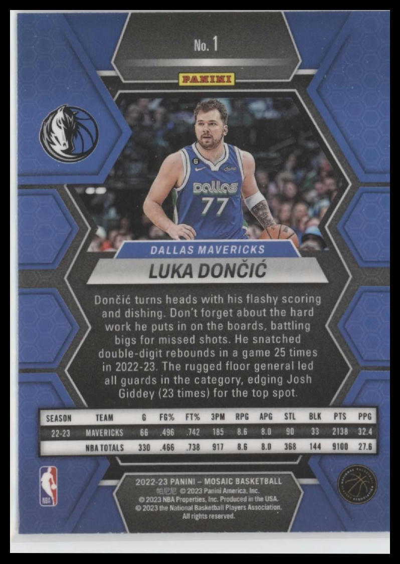 2022-23 Panini Mosaic #1 Luka Doncic