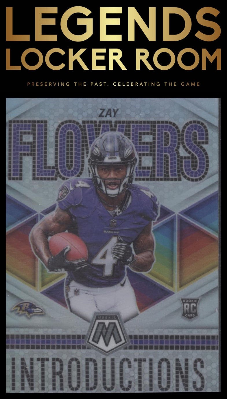2023 Panini Mosaic #I-8 Zay Flowers Introductions Silver Prizm