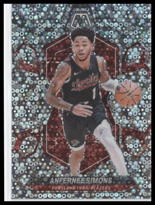 2023-24 Panini Mosaic #65 Anfernee Simons Silver Disco Prizm