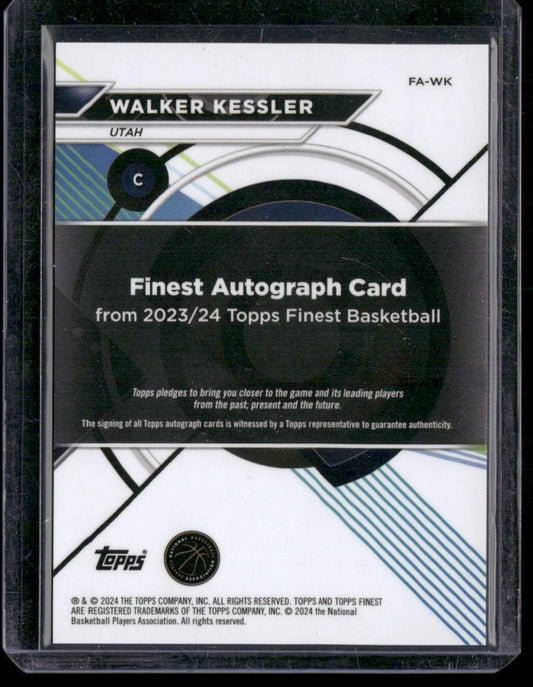 2023-24 Finest #FA-WK Walker Kessler Finest Autographs Blue Geometric /99