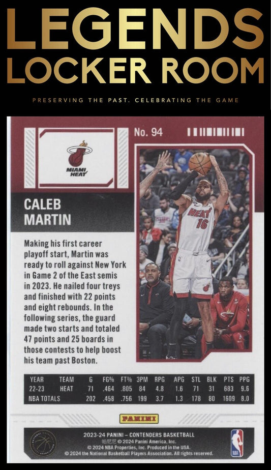 2023-24 Panini Contenders #94 Caleb Martin Season Ticket Retail