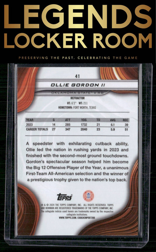 2024 Bowman University Best #41 Ollie Gordon II