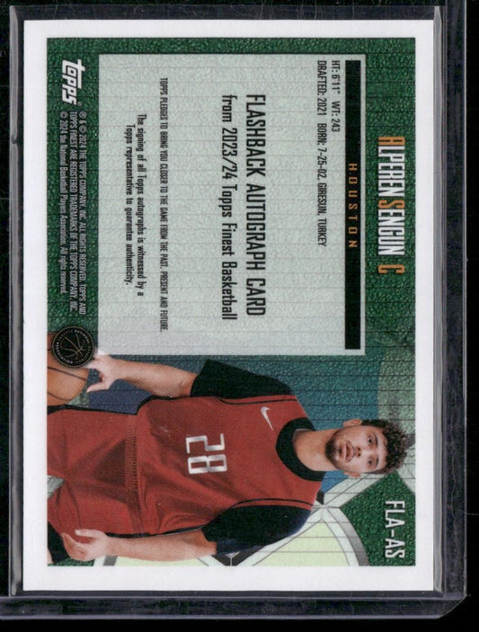 2023-24 Finest Alperen Sengun Flashback Autographs Blue Geometric Refractors /99