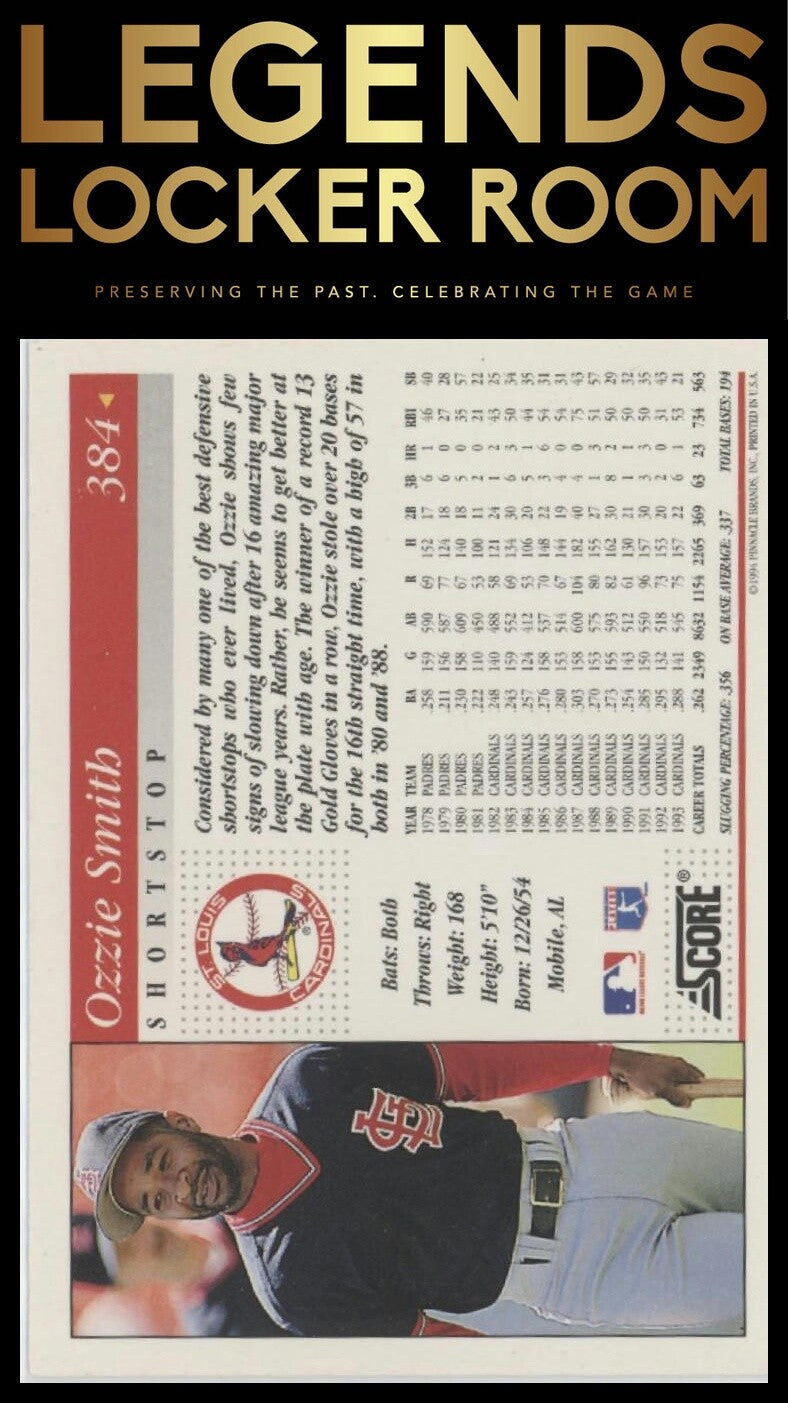 1994 Score #384 Ozzie Smith