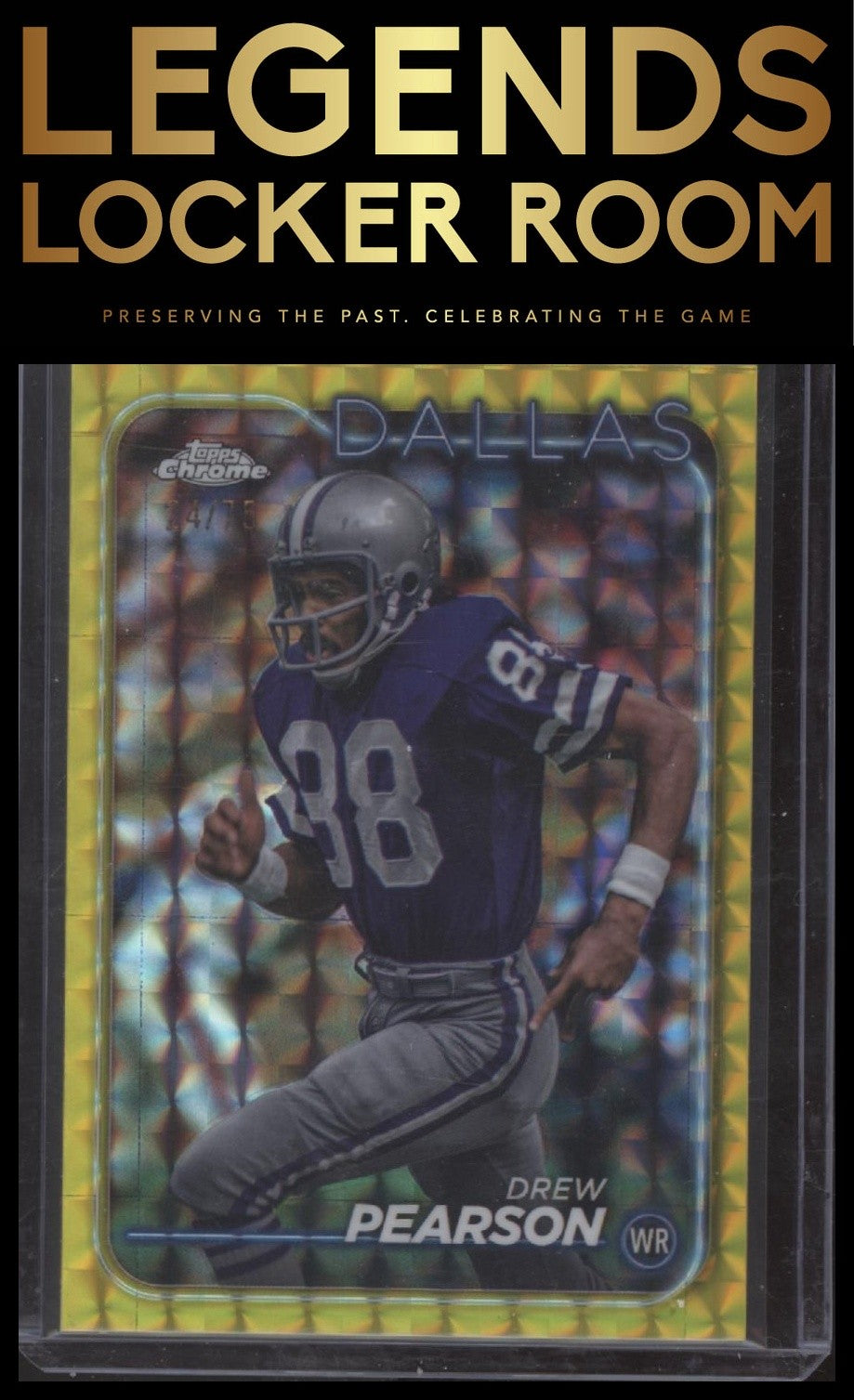 2024 Topps Chrome #42 Drew Pearson Yellow Geometric Refractor #/75