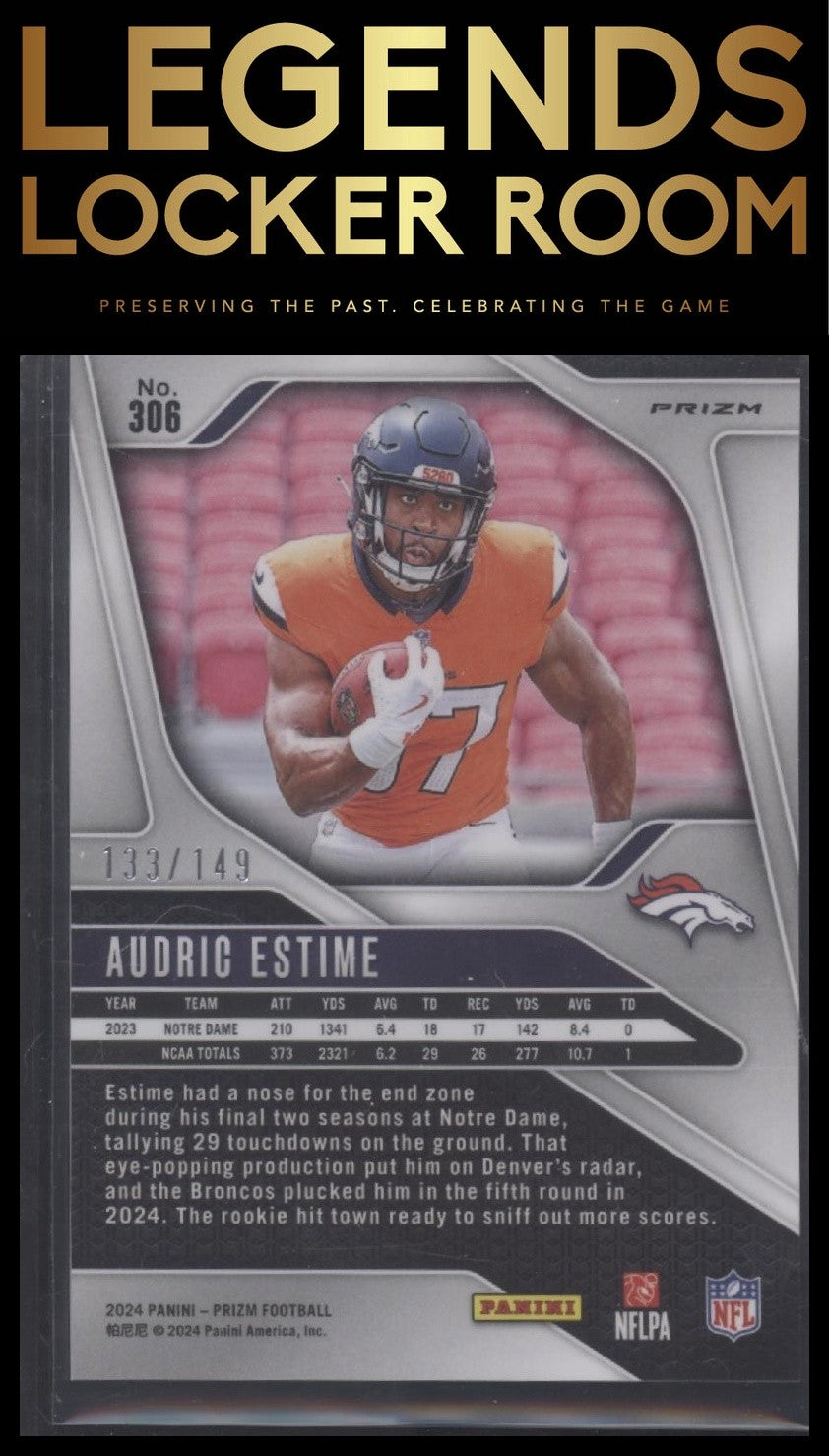 2024 Panini Prizm #306 Audric Estime Red Wave #/149