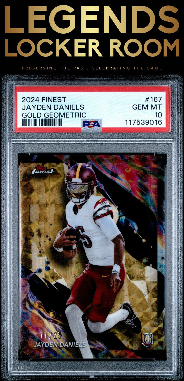 2024 Topps Finest #167 Jayden Daniels Gold Geometric PSA 10