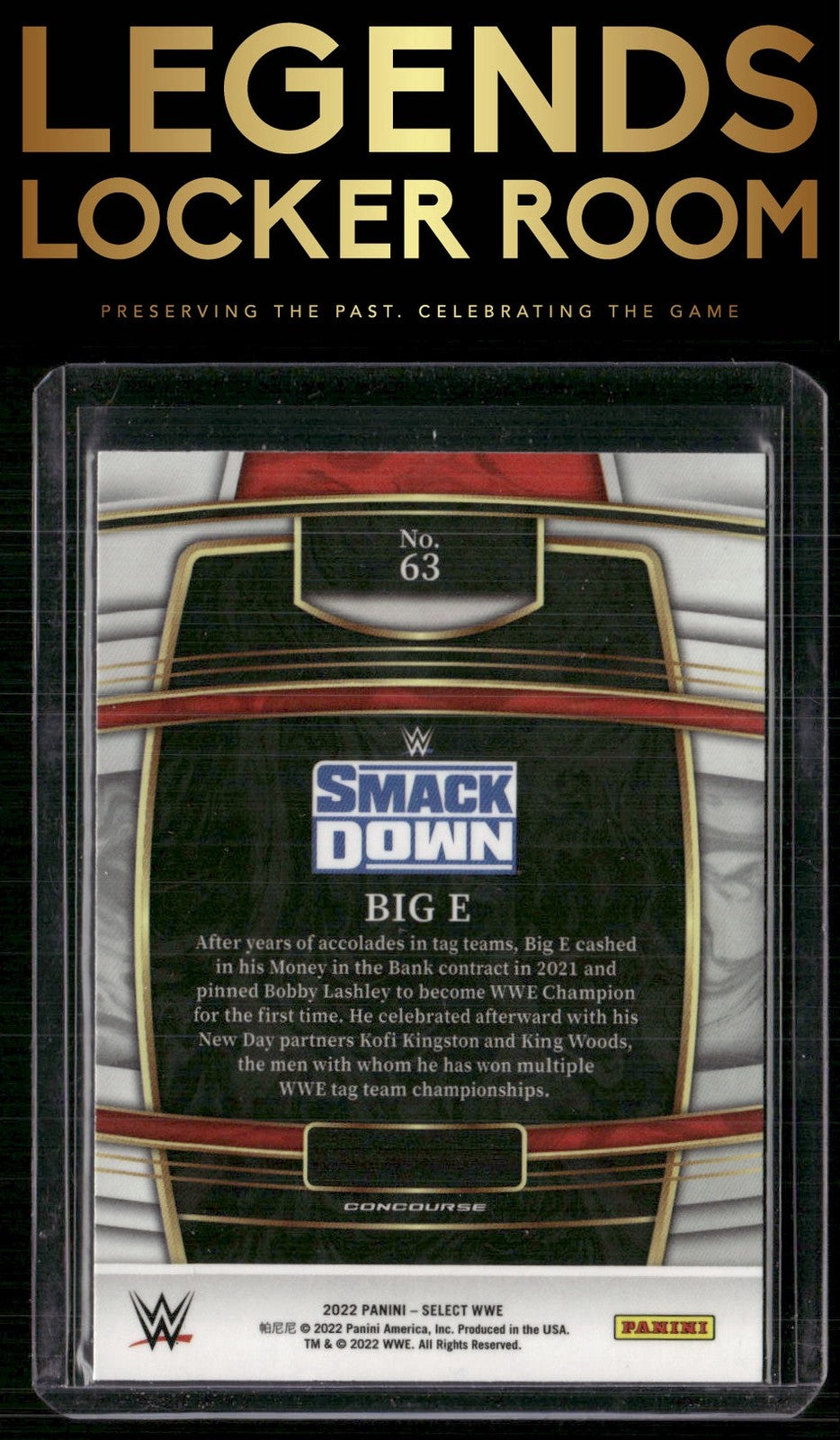 2022 Panini Select WWE #63 Big E Red and Blue Prizms