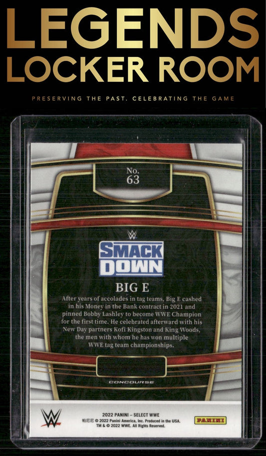 2022 Panini Select WWE #63 Big E Red and Blue Prizms