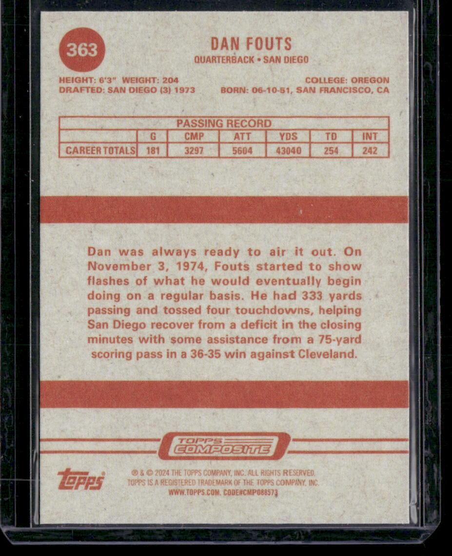 2023 Topps Composite #363 Dan Fouts