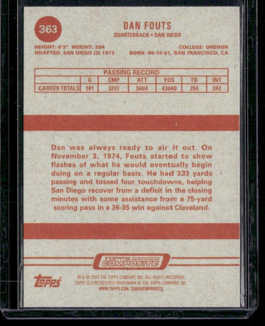 2023 Topps Composite #363 Dan Fouts