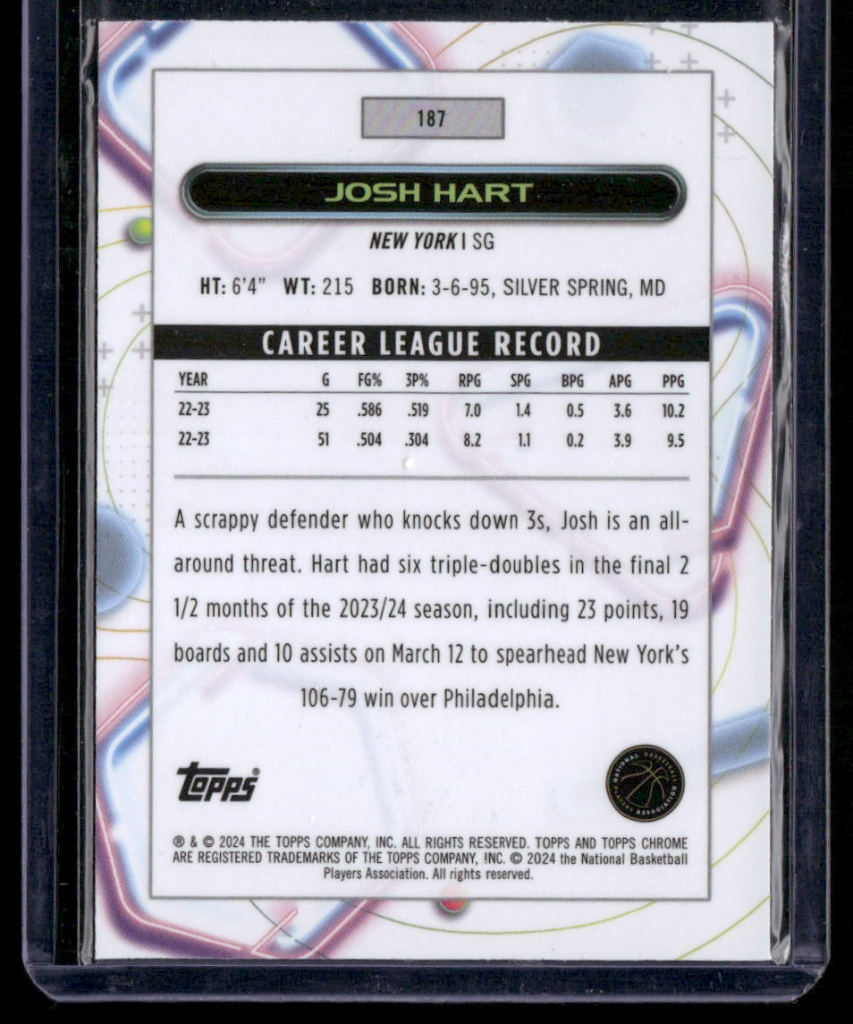 2023-24 Topps Chrome Cosmic #187 Josh Hart Nucleus Refractors