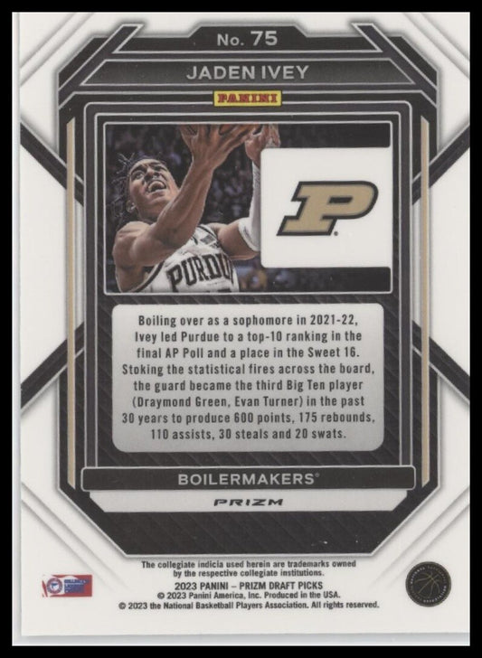 2023 Panini Prizm Draft Picks #75 Jaden Ivey Silver