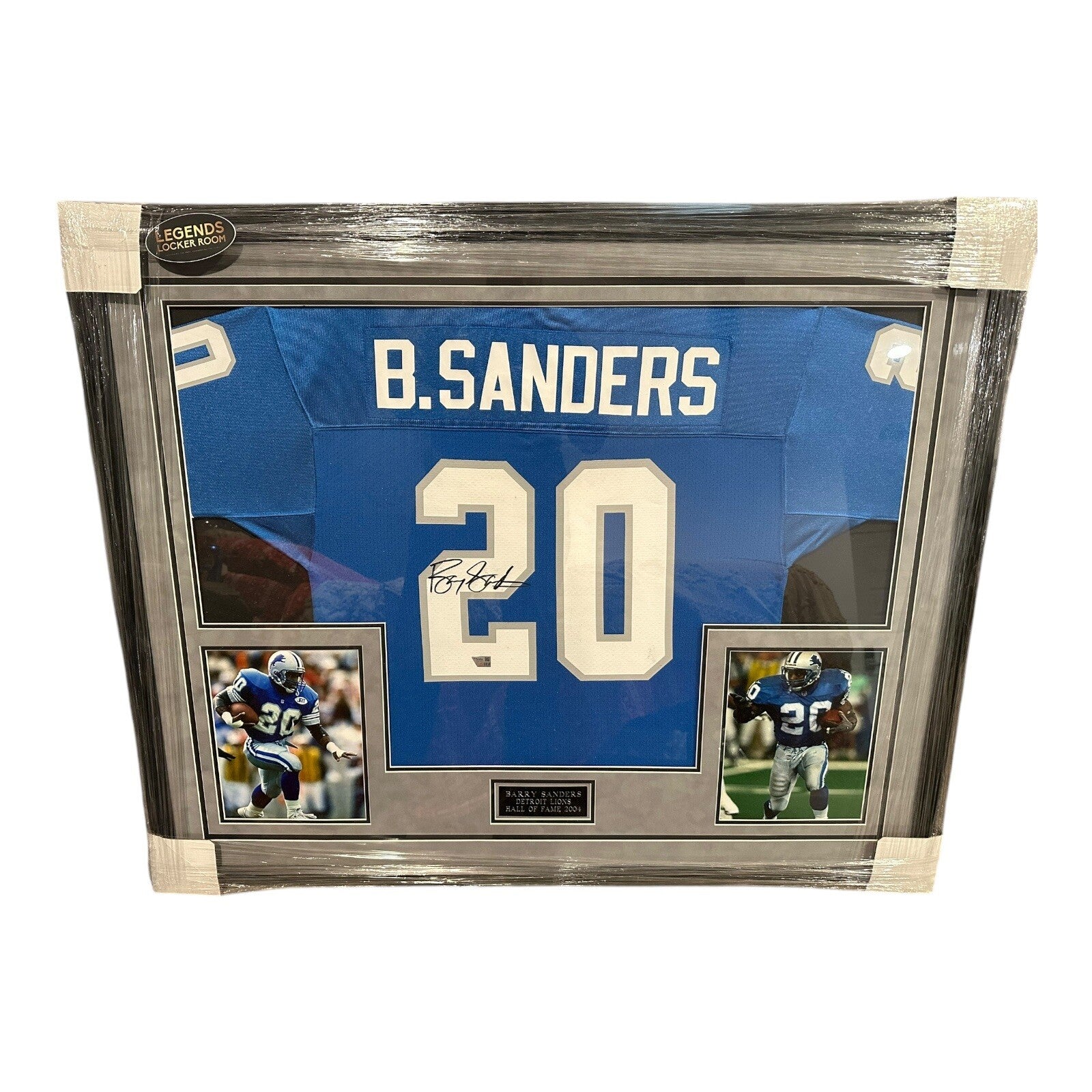 Barry Sanders Authentic Autograph Framed Jersey Detroit Lions Mitchell And Ness