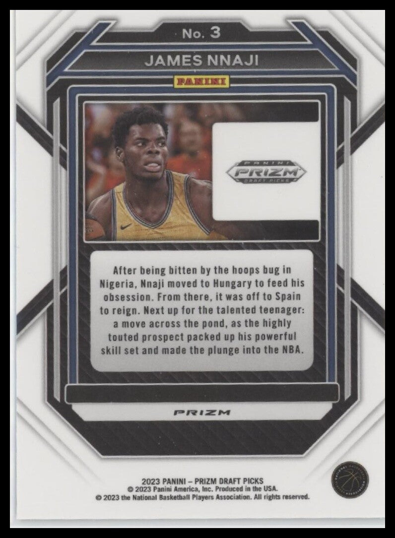 2023 Panini Prizm Draft Picks #3 James Nnaji Green