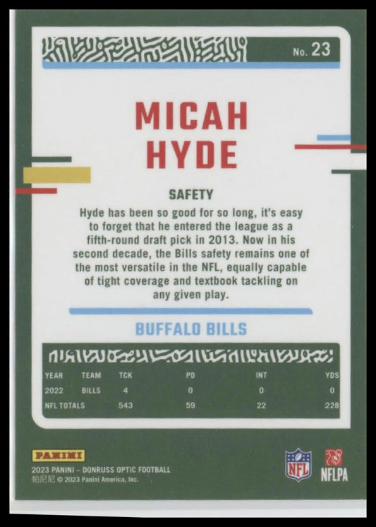 2023 Donruss Optic #23 Micah Hyde