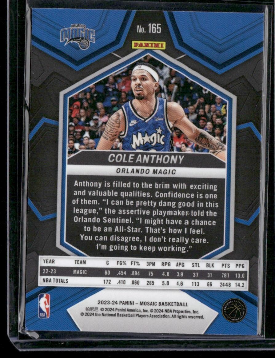 2023-24 Panini Mosaic #165 Cole Anthony