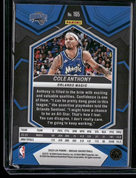 2023-24 Panini Mosaic #165 Cole Anthony