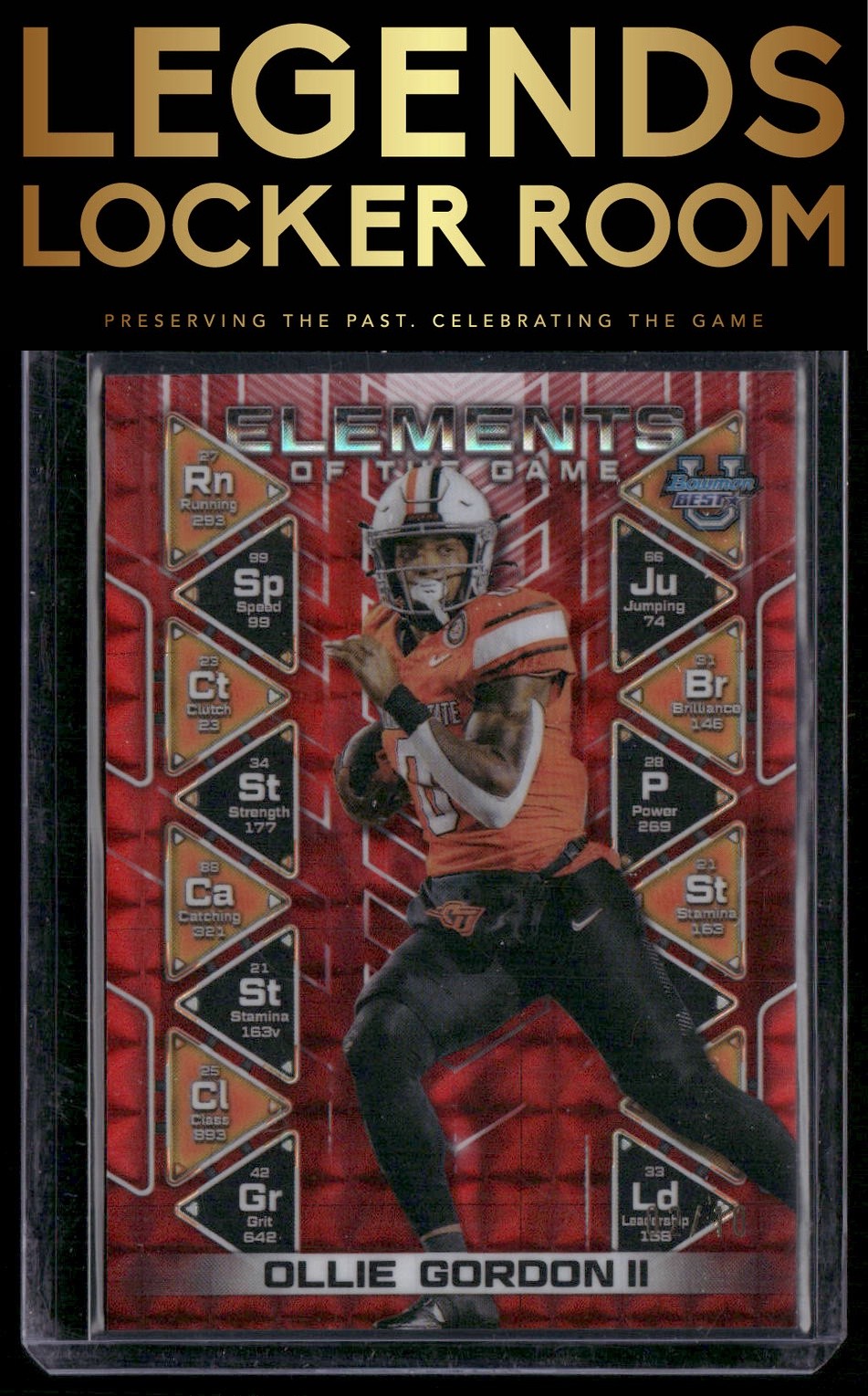 2024 Bowman University Best Ollie Gordon II Elements Red Geometric Refractor /10
