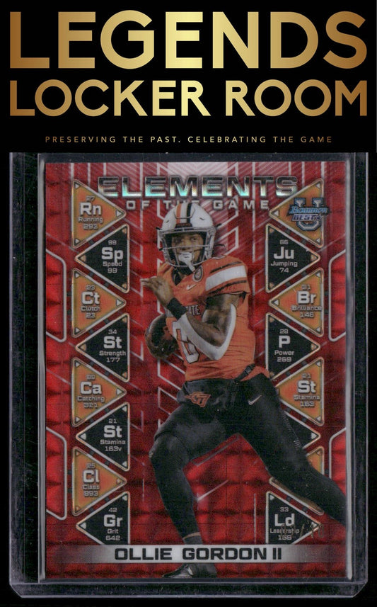 2024 Bowman University Best Ollie Gordon II Elements Red Geometric Refractor /10