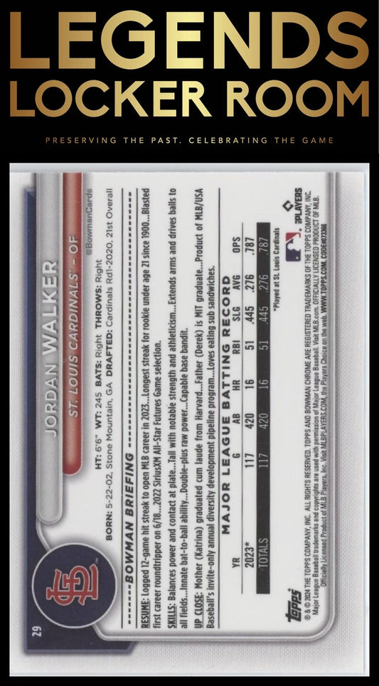 2024 Bowman Chrome  #29 Jordan Walker Mojo Refractor