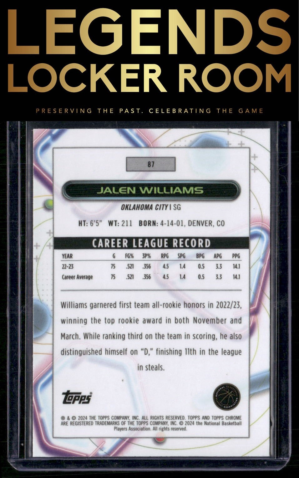2023-24 Topps Chrome Cosmic #87 Jalen Williams