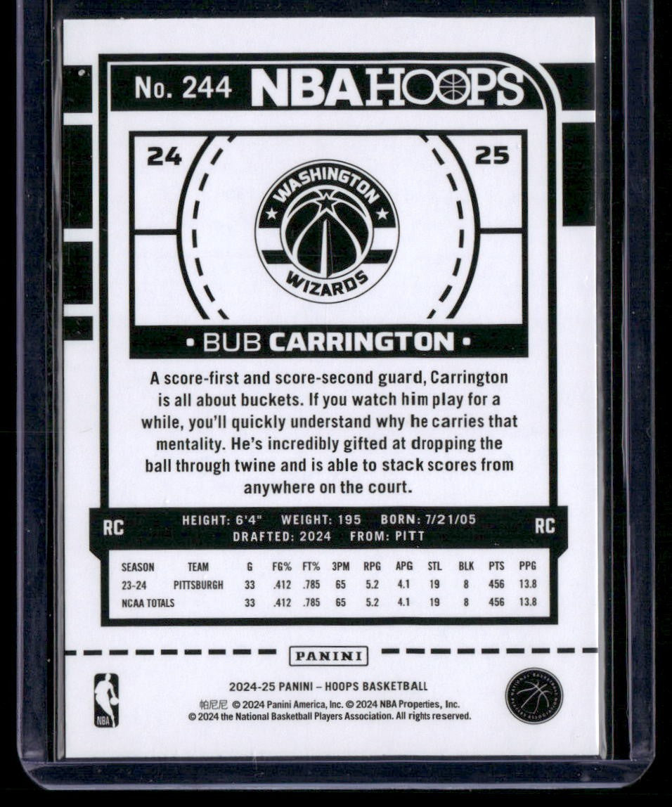 2024-25 Hoops #244 Bub Carrington