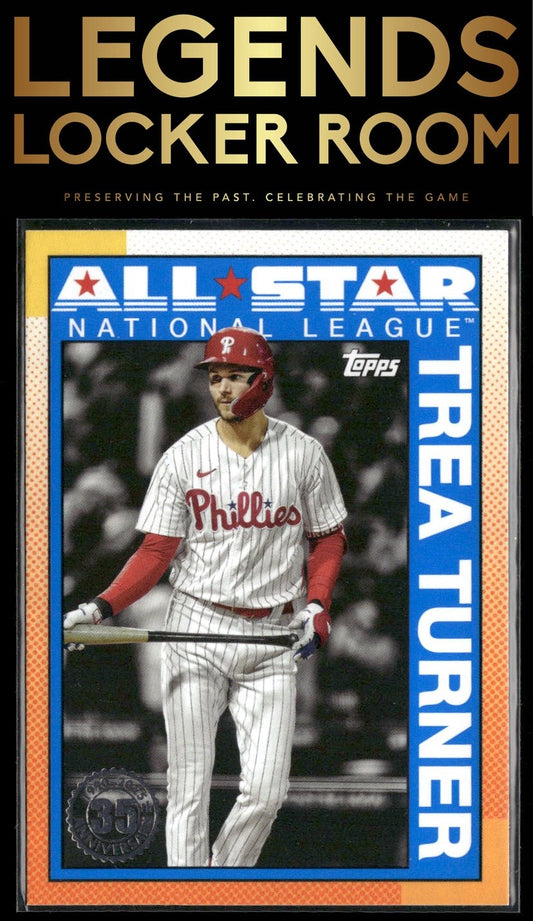2025 Topps #90AS-9b Trea Turner 1990 Topps Baseball 35th Anniversary All-Stars