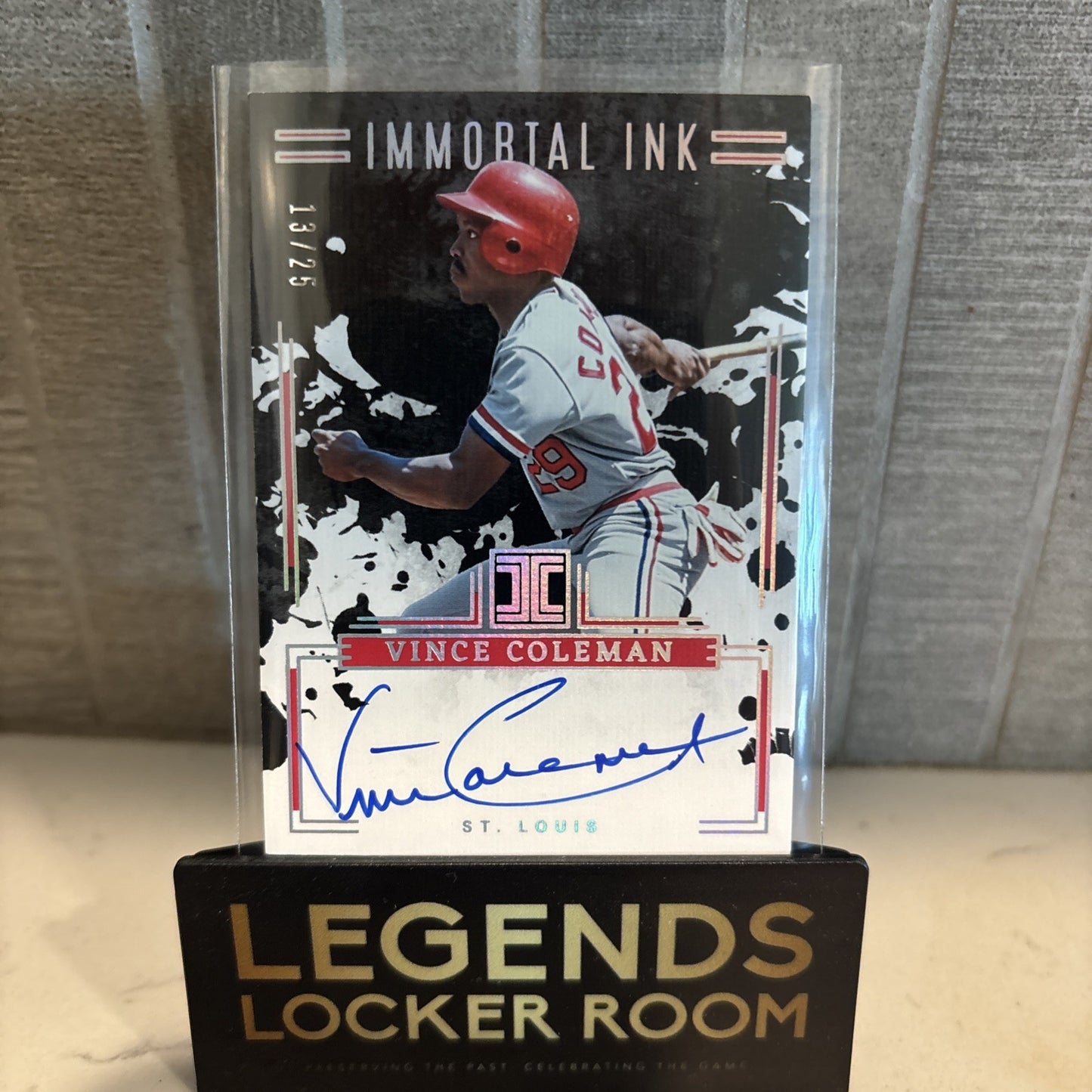 2025 Panini Impeccable Vince Coleman Immortal Ink /25 St Louis Cardinals