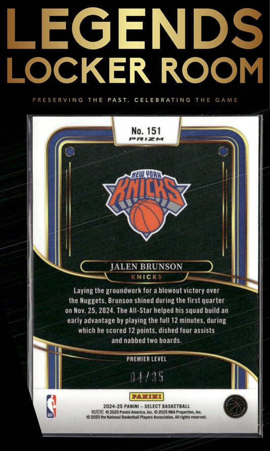 2024-25 Panini Select #151 Jalen Brunson White Scope Prizm #/35