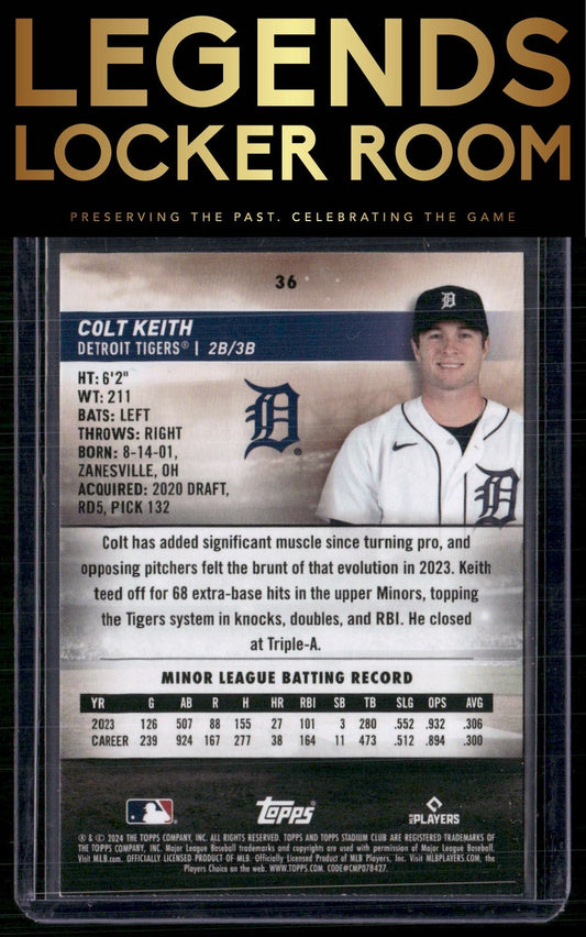 2024 Stadium Club #36 Colt Keith