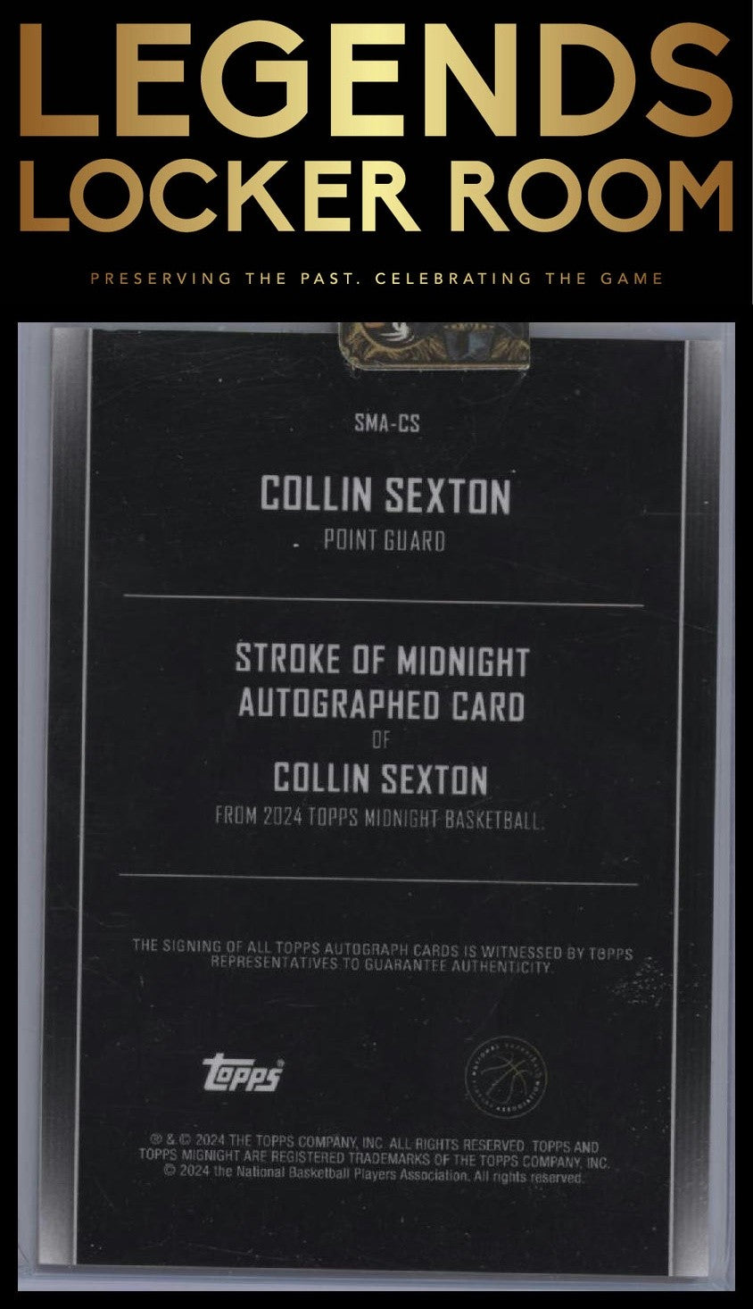 2023-24 Topps Midnight Collin Sexton Stroke of Midnight Auto Dusk /75