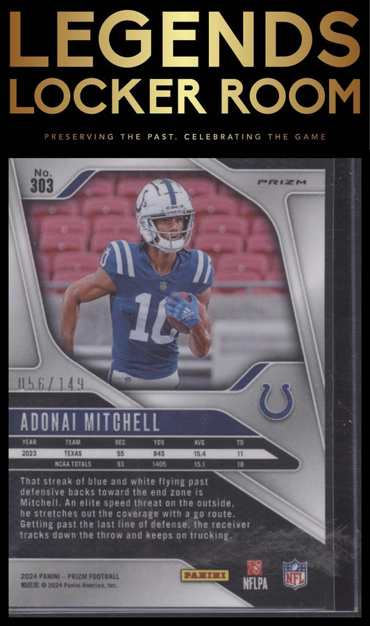 2024 Panini Prizm #303 Adonai Mitchell Red Wave #/149