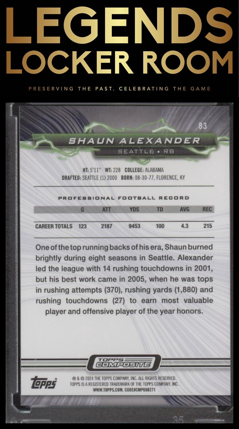 2023 Topps Composite #83 Shaun Alexander Resurgence Green Surge #/175