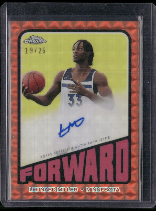 2023-24 Topps Chrome Leonard Miller 1972 Topps Autographs Refractors Orange #/25